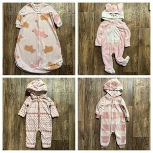 Baby Girl 6-9 months Fleece Winter Clothing Bundle